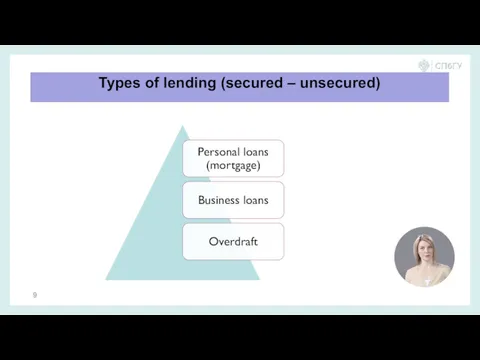 Types of lending (secured – unsecured)
