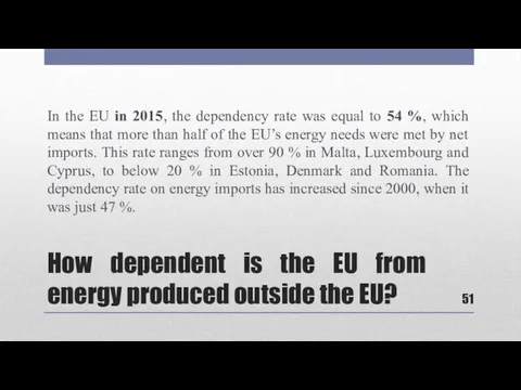 How dependent is the EU from energy produced outside the