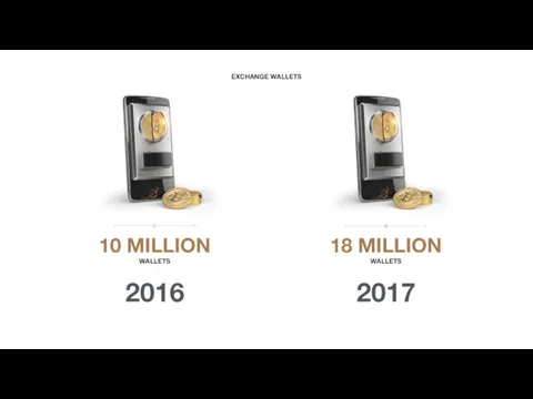 EXCHANGE WALLETS 10 MILLION WALLETS 2016 18 MILLION WALLETS 2017