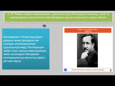 А. В. Чаянов шаруа қожалығының ұзақ және едәур бағалардың төмендеу,