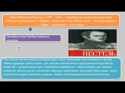 Павел Иванович Пестель ( 1793 – 1826 ) – декабристер