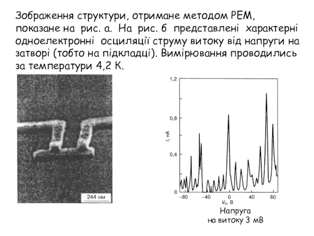 Зображення структури, отримане методом РЕМ, показане на рис. а. На