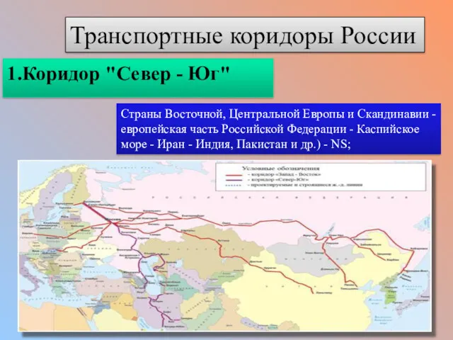 1.Коридор "Север - Юг" Страны Восточной, Центральной Европы и Скандинавии