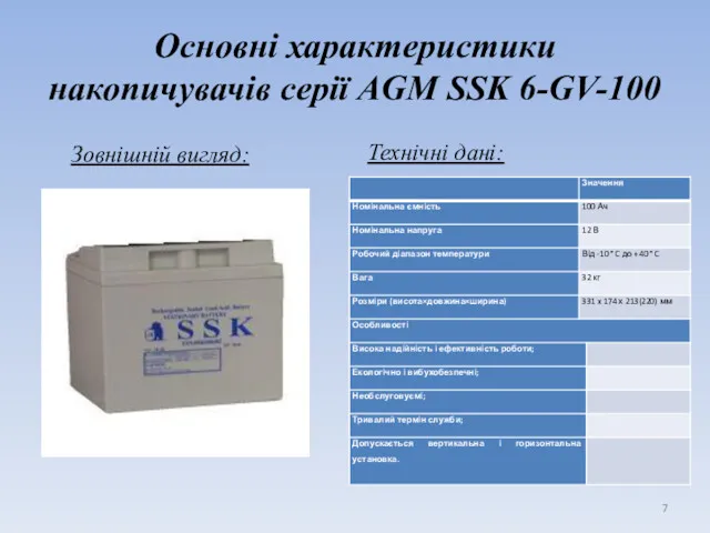 Основні характеристики накопичувачів серії AGM SSK 6-GV-100 Зовнішній вигляд: Технічні дані: