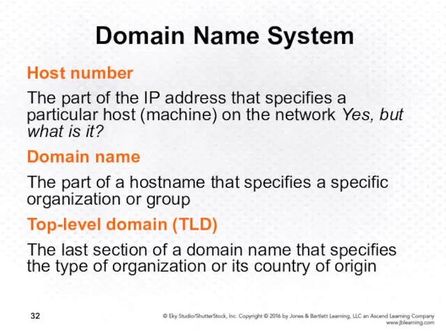 Domain Name System Host number The part of the IP