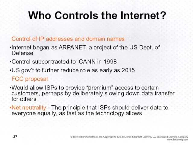 Who Controls the Internet? Control of IP addresses and domain