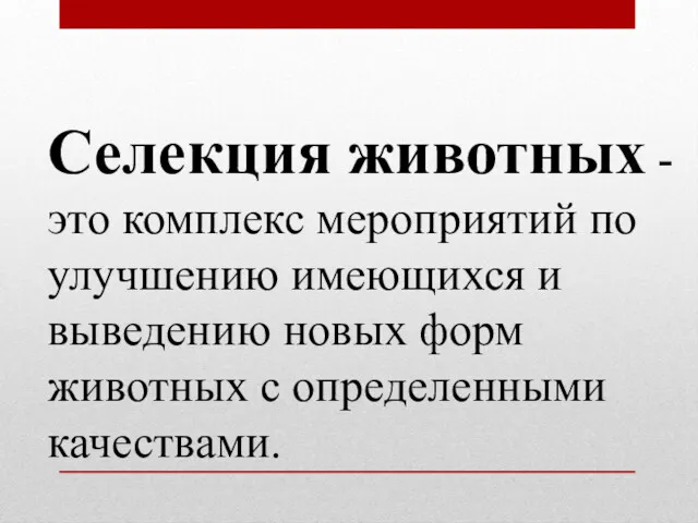 Селекция животных - это комплекс мероприятий по улучшению имеющихся и