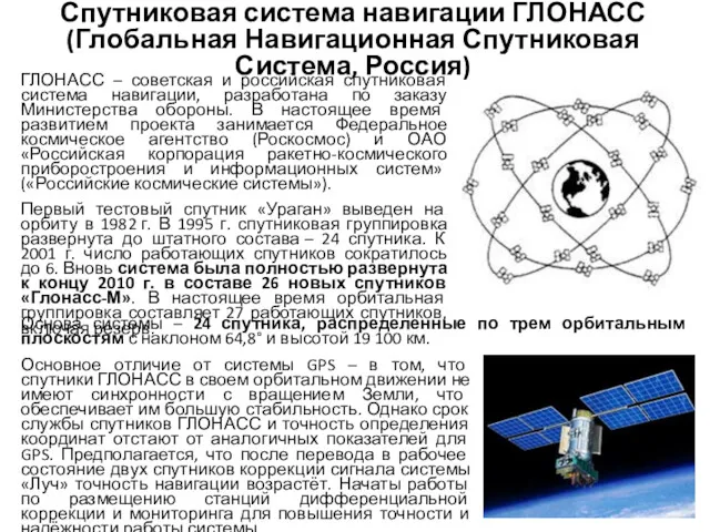 Спутниковая система навигации ГЛОНАСС (Глобальная Навигационная Спутниковая Система, Россия) ГЛОНАСС