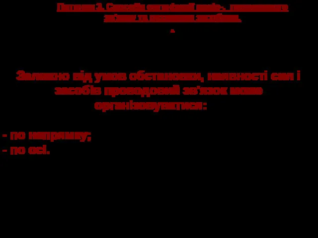 Питання 3. Способи організації радіо-, проводового зв'язку та рухомими засобами.