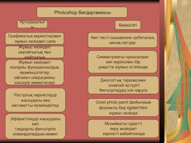 Артықшылығы Кемшілігі Графикалық көріністермен жұмыс кезіндегі сапа Жұмыс кезіндегі ыңғайлылық