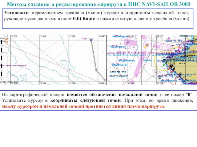 Методы создания и редактирование маршрута в НИС NAVI-SAILOR 3000 Установите