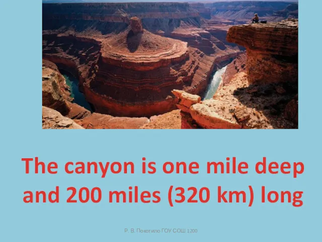 Р. В. Покотило ГОУ СОШ 1200 The canyon is one