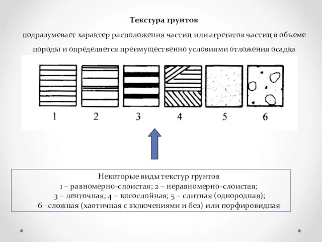 Текстура грунтов подразумевает характер расположения частиц или агрегатов частиц в