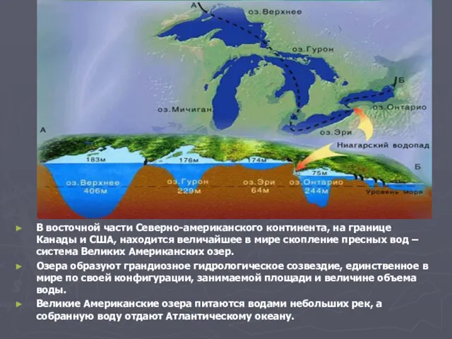 В восточной части Северно-американского континента, на границе Канады и США,