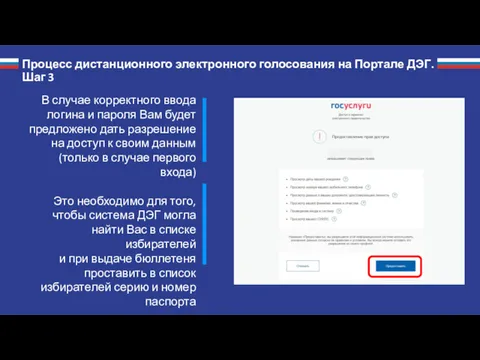 Процесс дистанционного электронного голосования на Портале ДЭГ. Шаг 3 В