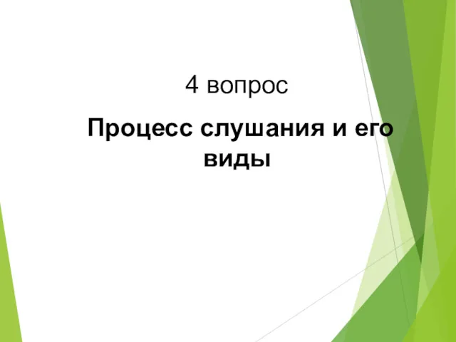 4 вопрос Процесс слушания и его виды