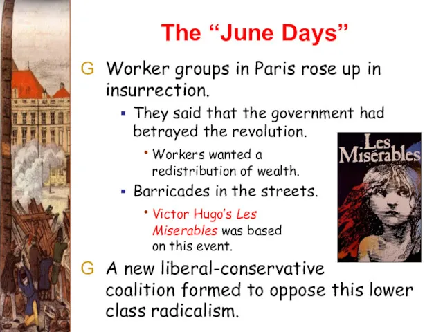The “June Days” Worker groups in Paris rose up in