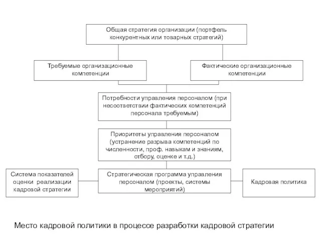 Место кадровой политики в процессе разработки кадровой стратегии