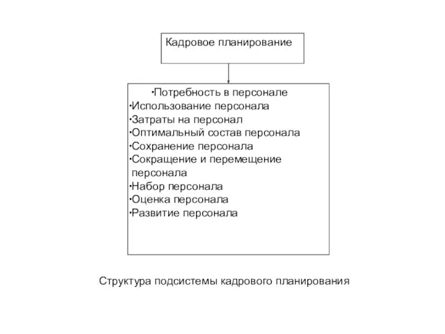 Структура подсистемы кадрового планирования