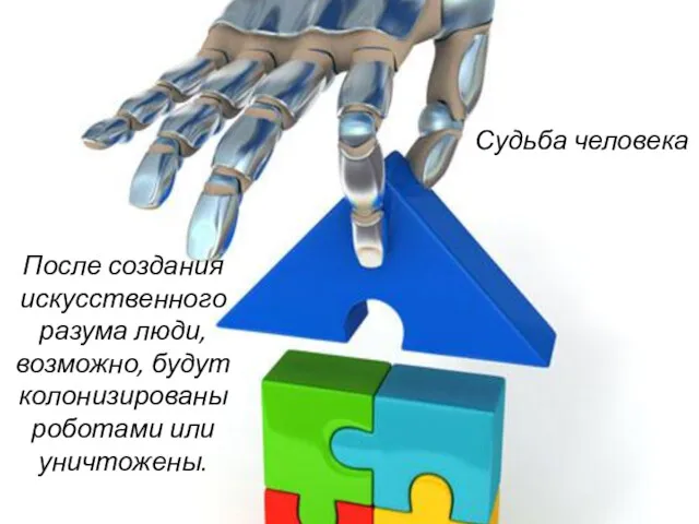 После создания искусственного разума люди, возможно, будут колонизированы роботами или уничтожены. Судьба человека