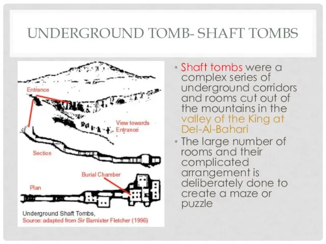 UNDERGROUND TOMB- SHAFT TOMBS Shaft tombs were a complex series