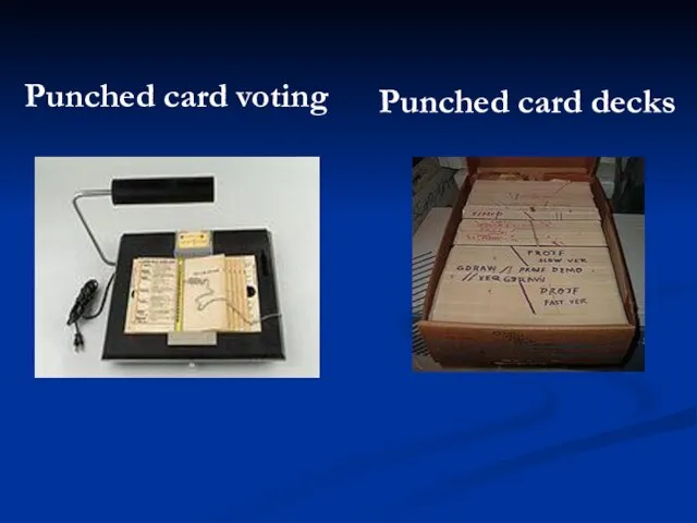 Punched card voting Punched card decks