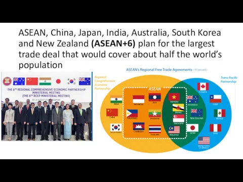 ASEAN, China, Japan, India, Australia, South Korea and New Zealand