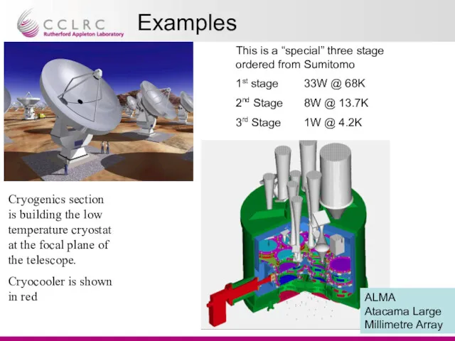 Examples Cryogenics section is building the low temperature cryostat at