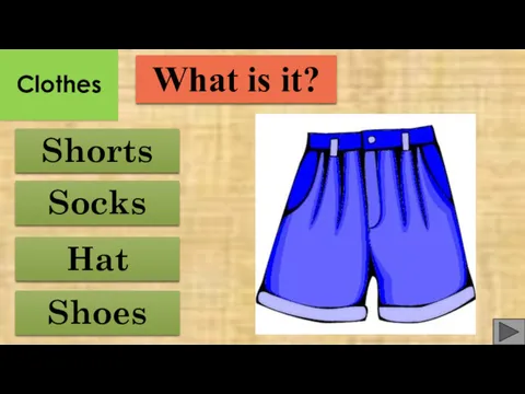 Hat Socks Shoes Shorts What is it? Clothes