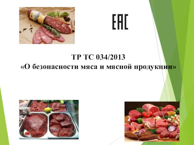 ТР ТС 034/2013 «О безопасности мяса и мясной продукции»