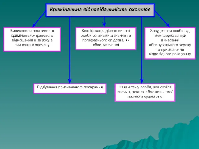 Кримінальна відповідальність охоплює Виникнення негативного кримінально-правового відношення в зв’язку з