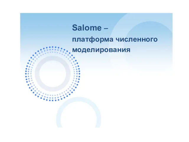 Salome – платформа численного моделирования