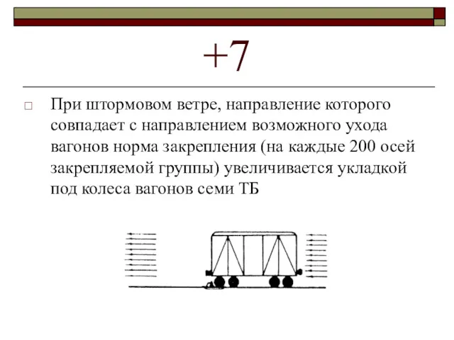 +7 При штормовом ветре, направление которого совпадает с направлением возможного