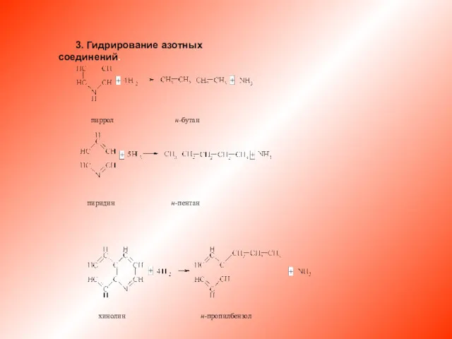 3. Гидрирование азотных соединений.