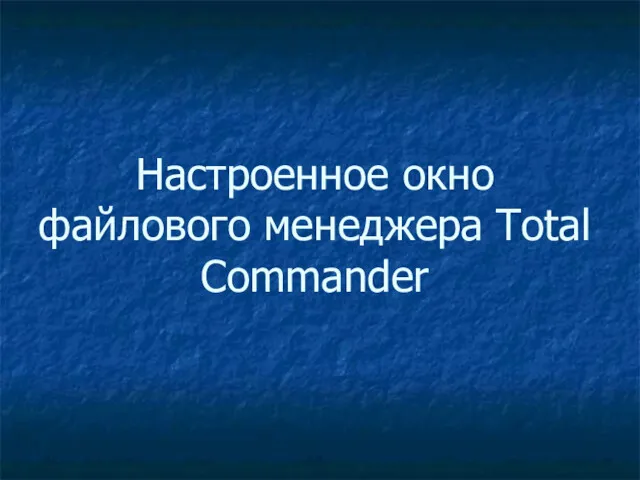 Настроенное окно файлового менеджера Total Commander