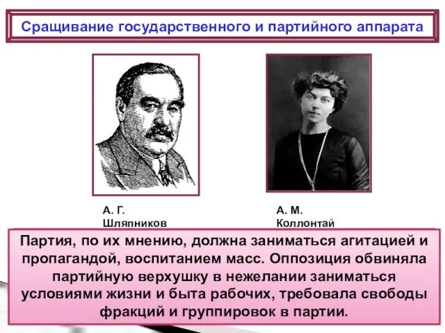 Сращивание государственного и партийного аппарата Против вмешательства партии во все