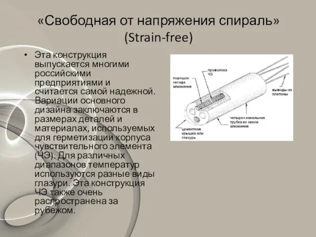 «Свободная от напряжения спираль» (Strain-free) Эта конструкция выпускается многими российскими