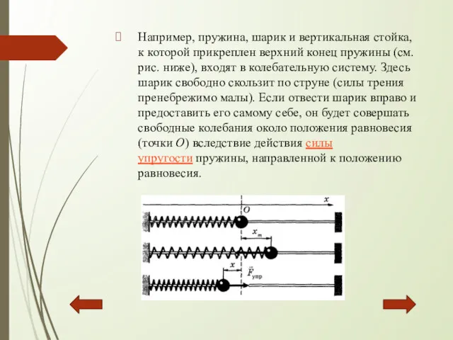 Например, пружина, шарик и вертикальная стойка, к которой прикреплен верхний