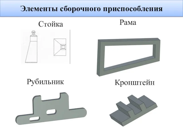 Элементы сборочного приспособления Стойка Рама Рубильник Кронштейн