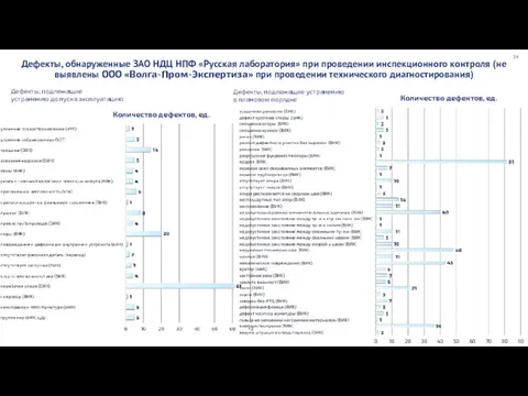 Дефекты, обнаруженные ЗАО НДЦ НПФ «Русская лаборатория» при проведении инспекционного