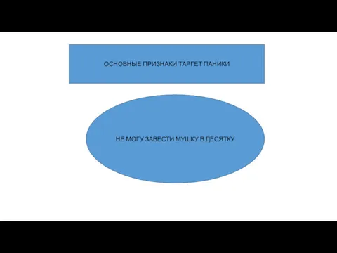 ОСНОВНЫЕ ПРИЗНАКИ ТАРГЕТ ПАНИКИ НЕ МОГУ ЗАВЕСТИ МУШКУ В ДЕСЯТКУ