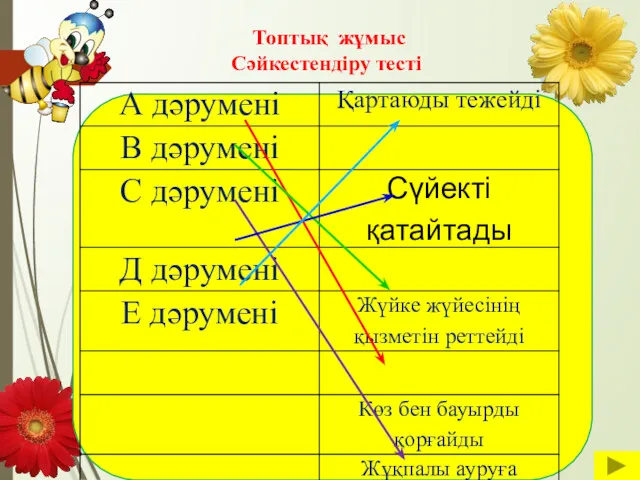 Топтық жұмыс Сәйкестендіру тесті