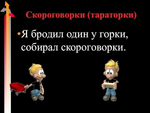 Я бродил один у горки, собирал скороговорки. Скороговорки (тараторки)