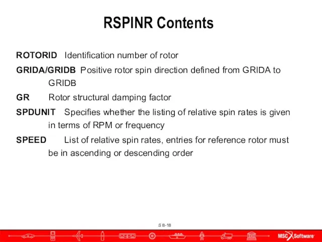 RSPINR Contents ROTORID Identification number of rotor GRIDA/GRIDB Positive rotor spin direction defined