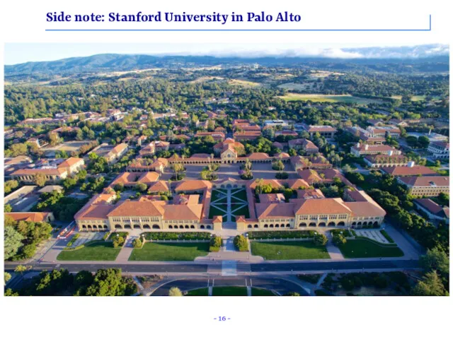 Side note: Stanford University in Palo Alto