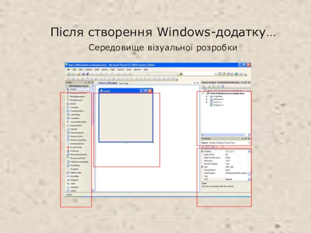 Після створення Windows-додатку… Середовище візуальної розробки
