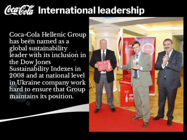 International leadership Coca-Cola Hellenic Group has been named as a