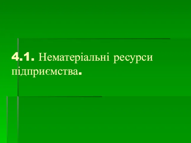 4.1. Нематеріальні ресурси підприємства.