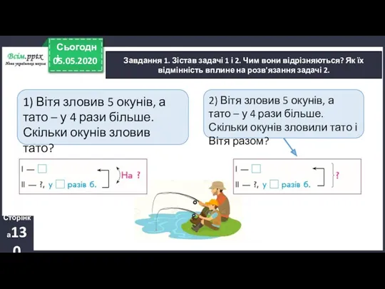 Завдання 1. Зістав задачі 1 і 2. Чим вони відрізняються?