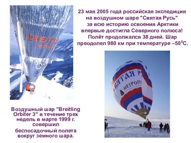 23 мая 2005 года российская экспедиция на воздушном шаре "Святая Русь" за всю